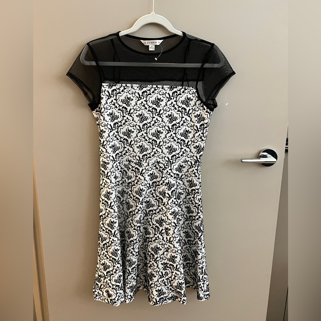 Aa Studio Aa Monochrome Mesh Dress